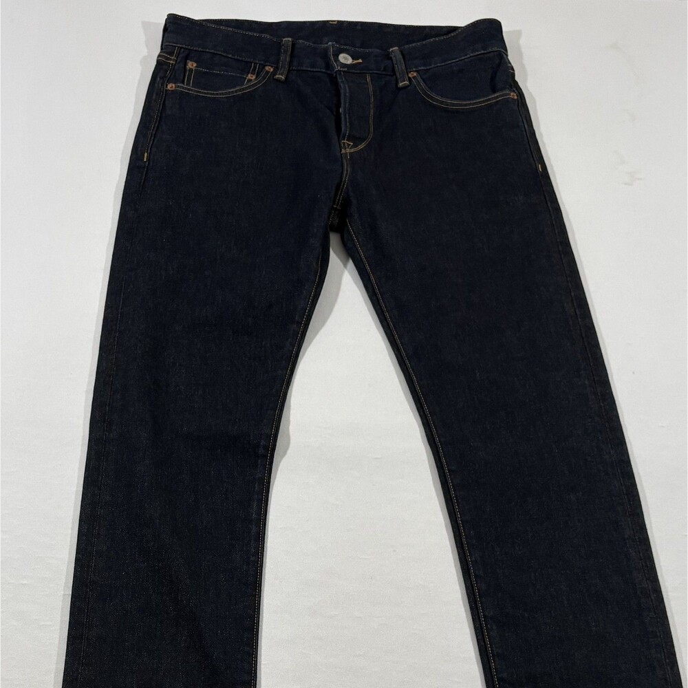Buck Mason Mens Dark Wash 14oz Double Dipped Slim Fit Denim Jeans Sz 31x34 USA - Picture 2 of 13
